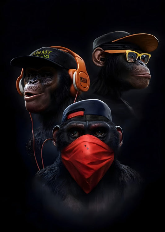See, Hear, Speak No Evil Apes