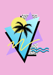 Retro 80s Palm Tree Pattern