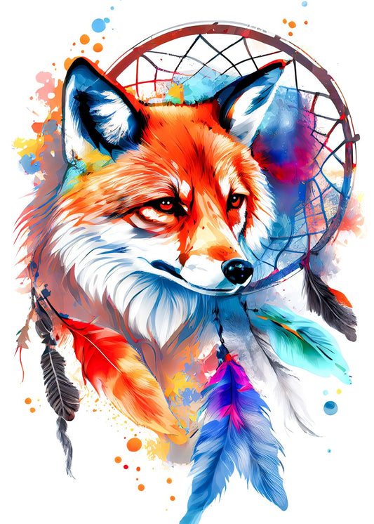 Watercolor Fox Totem 