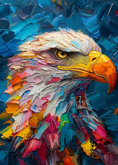 Striking Eagle in 3D Oil Painting