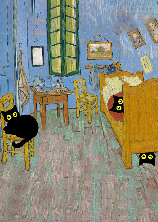 Bedroom Funny Black Cats 