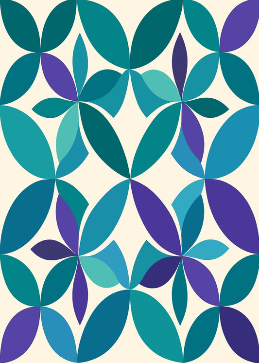 Abstract Floral Pattern Teal