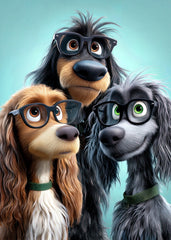 Three Dogs With Glasses
