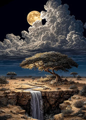 Fantasy Waterfall Night