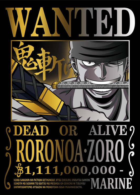 One Piece Zoro WANTED