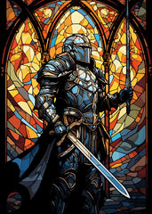 Stained Glass Knight Art