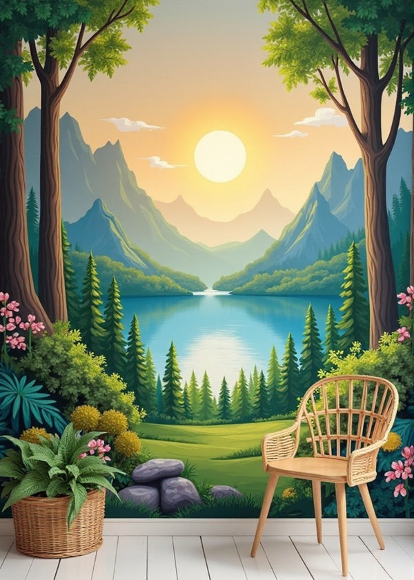 Forest Frame: A Sunlit Mountain