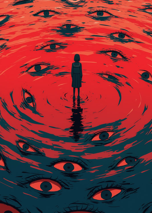 Girl Surrounded by Eyes