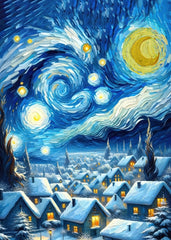 Starry night sky winter