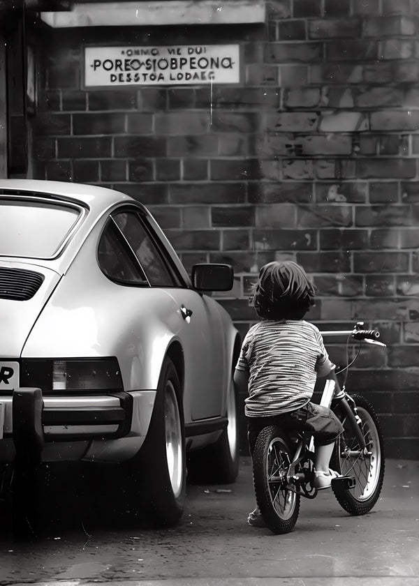 Kid and Porsche Photo