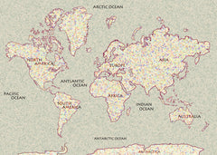 World Map Mosaic Panel