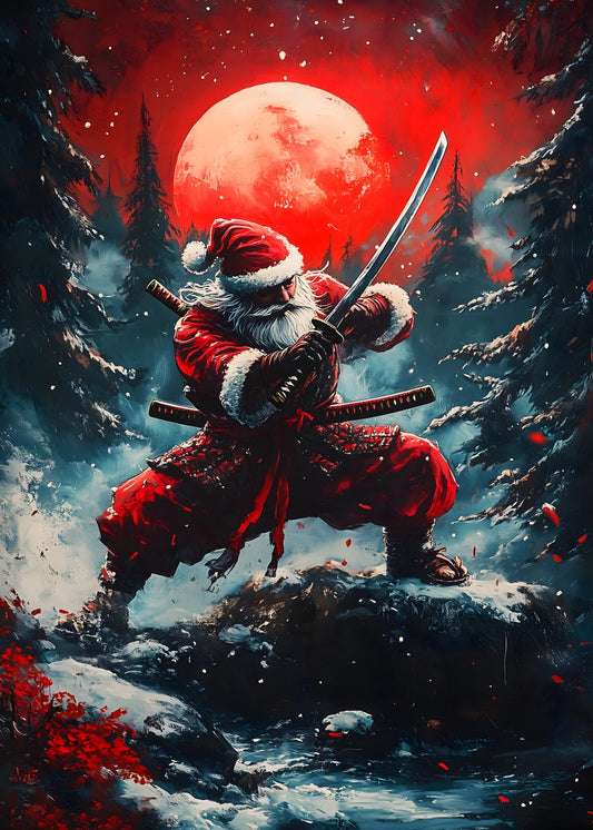 Samurai Santa's Moonlit Vigil