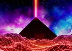 Neon space landscape: Pyramid