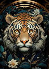 Ornate Golden and Blue Tiger