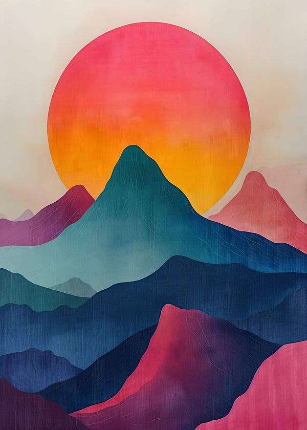 Sunset Horizon Over Layered