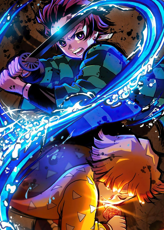 Tanjiro Kamado and Zenitsu Agatsuma, Demon Slayer Kimetsu no Yaiba