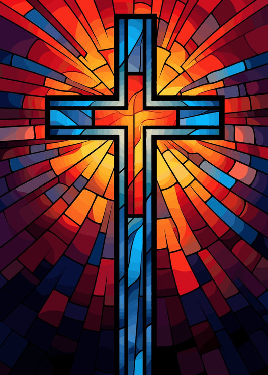 Stained Glass Cross Light
