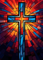 Stained Glass Cross Light