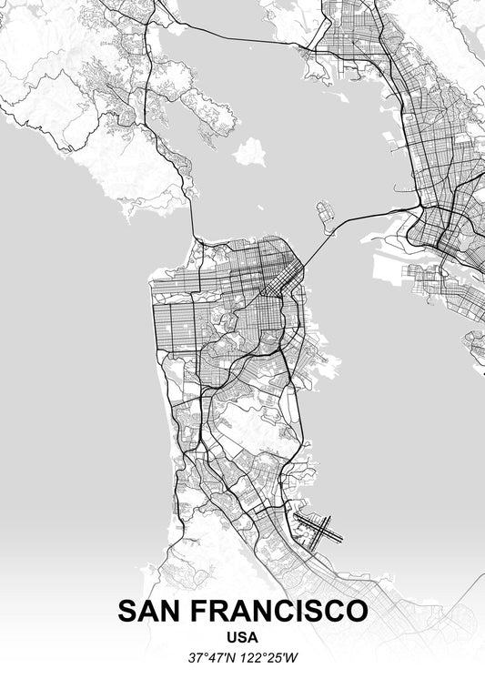San Francisco Minimalist Map