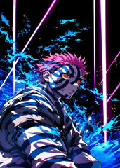 Akaza Neon Blue Energy Power, Demon Slayer Kimetsu no Yaiba