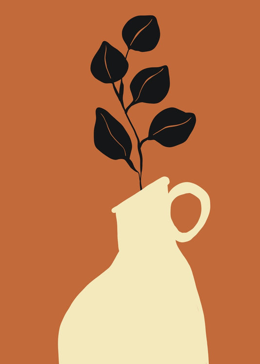 Minimalist Jug & Leaves