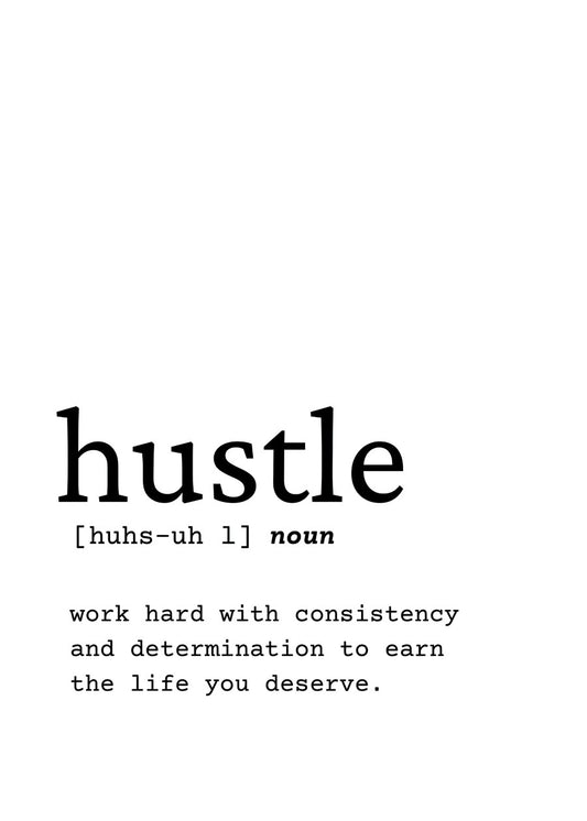 Hustle definition white background