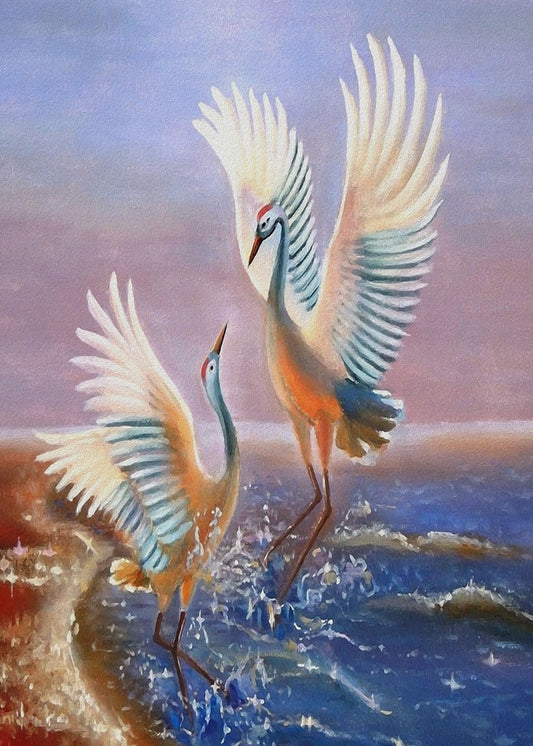 Swans dancing porch love
