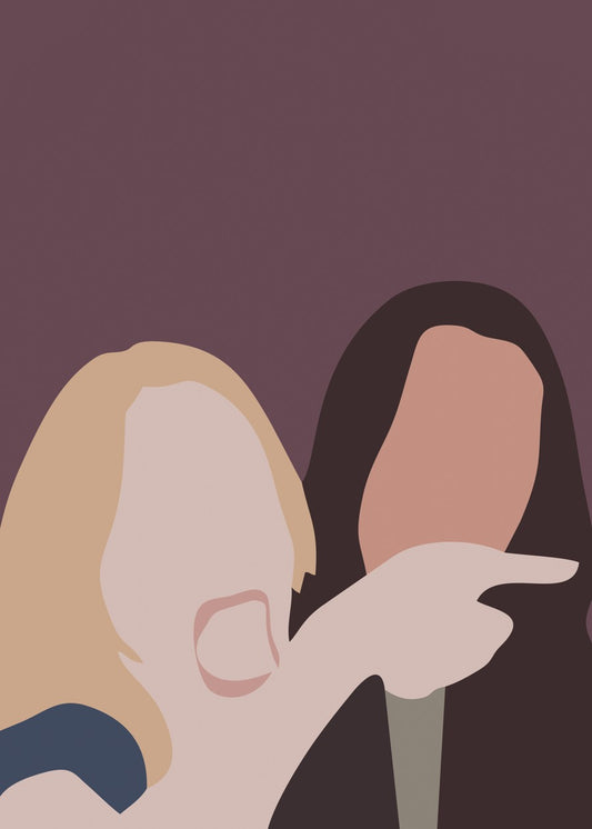 Woman yelling minimalist