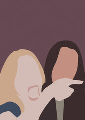 Woman yelling minimalist