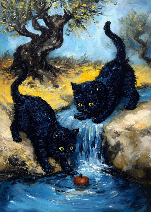 Curious Cats at the Stream