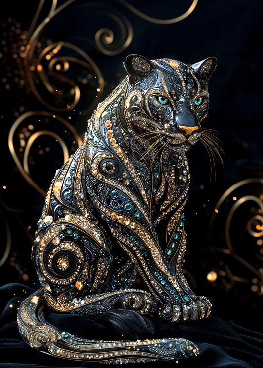 Jeweled Black Panther Art