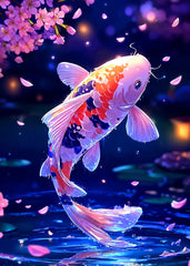 Koi Leap Through Sakura Light