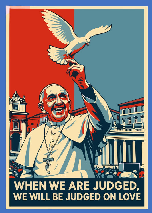 Pope Francis and Dove Poster