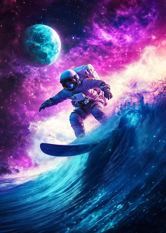Astronaut Surfing in Space