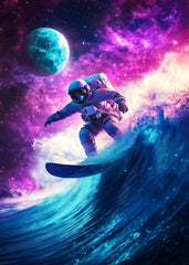Astronaut Surfing in Space