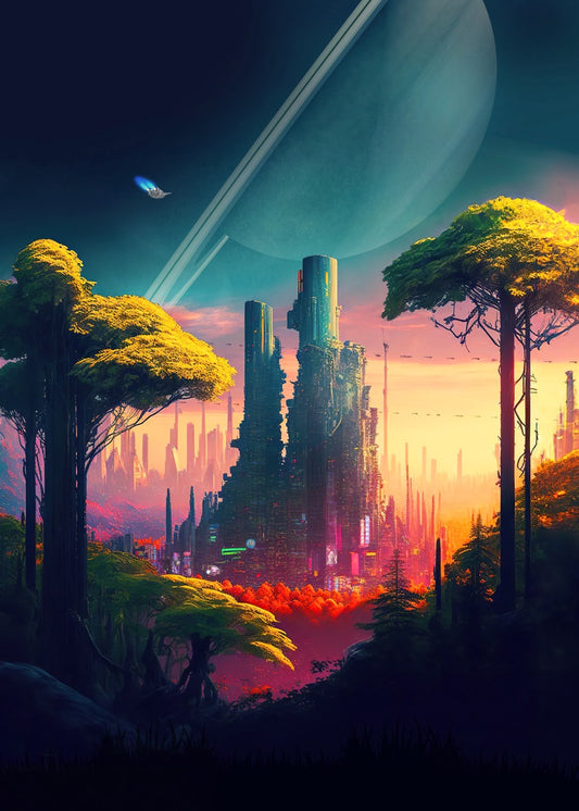 Neon cyberpunk city
