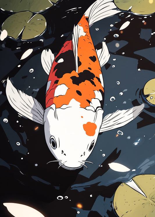 Koi Fish in Tranquil Pond