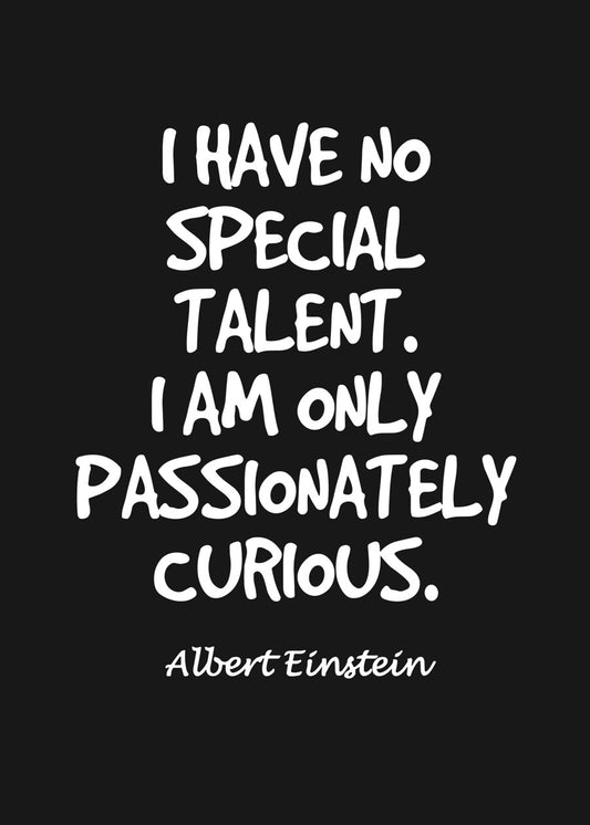 I have no special talent. Albert Einstein