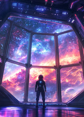 Astronaut looking at space