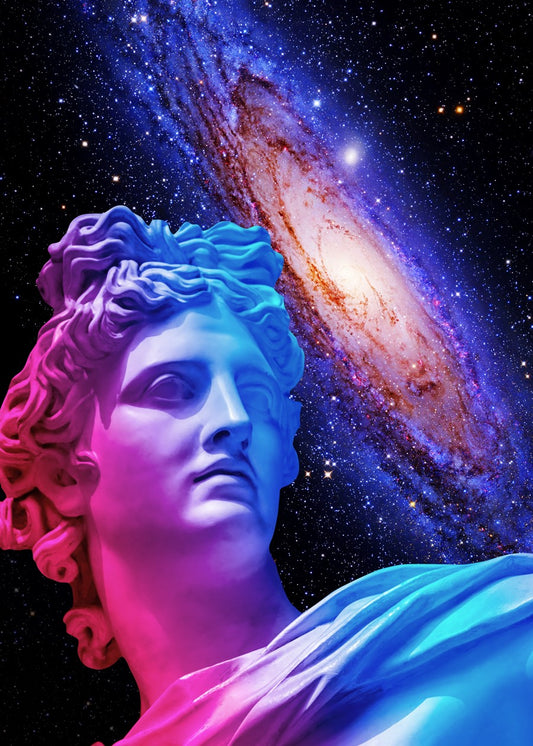 Vaporwave Apollo and Andromeda