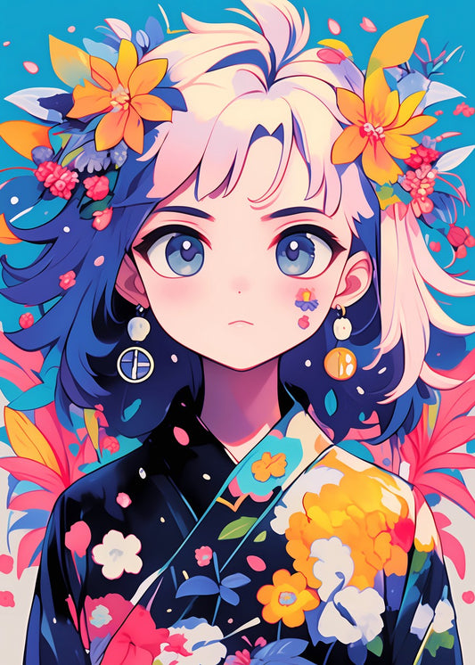 Anime Floral Kimono Spirit