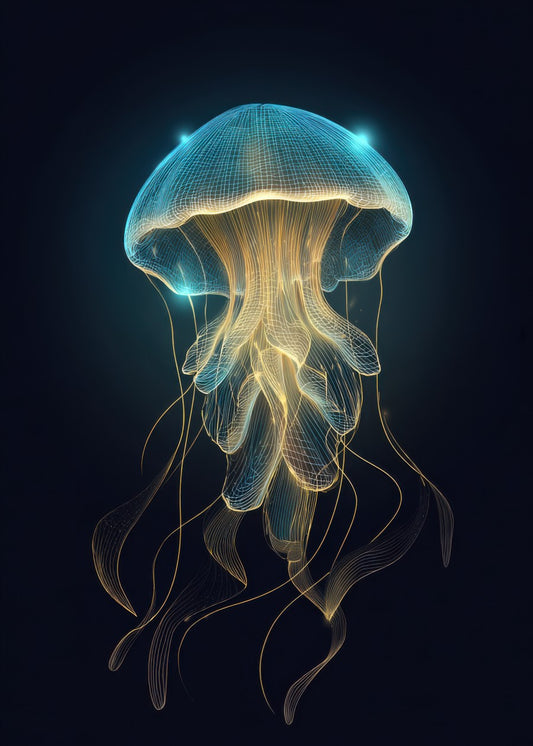 Glowing Blue Jellyfish