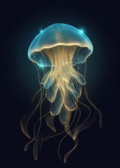 Glowing Blue Jellyfish