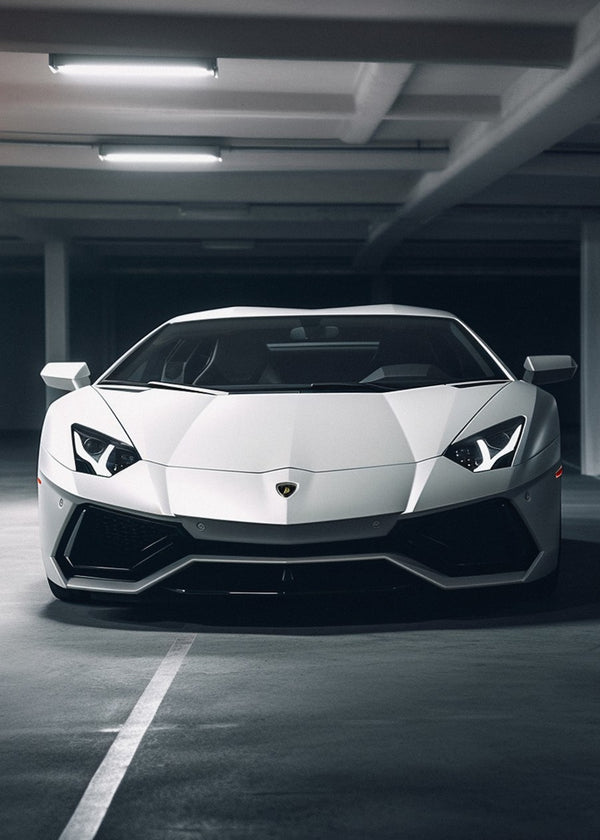 White Lamborghini Aventador