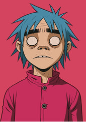 Gorillaz Animated Portrait Red