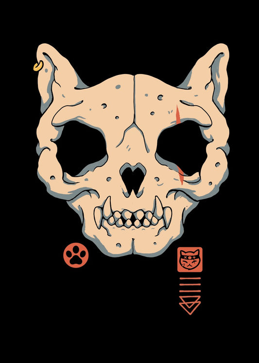 Cat Skull Gothic Dark Art 