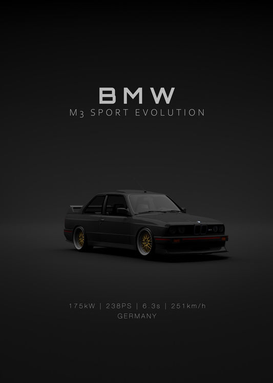 BMW M3 E30 Evo 3 Black Front -
