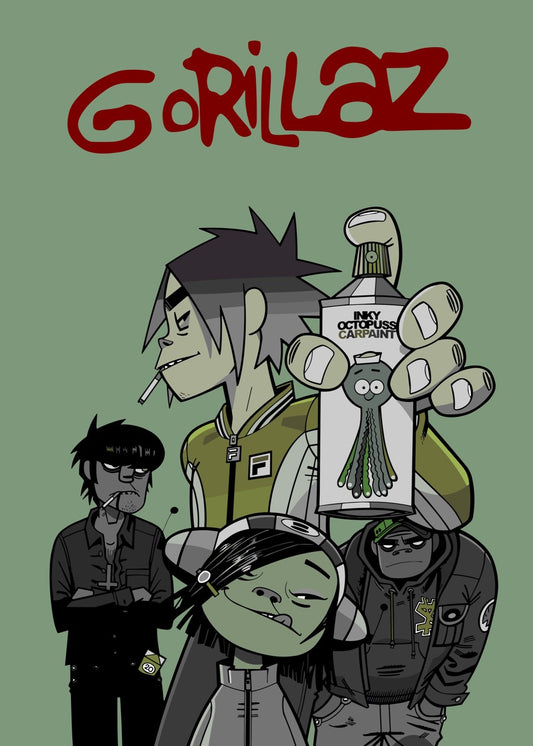 Gorillaz band cartoon Art