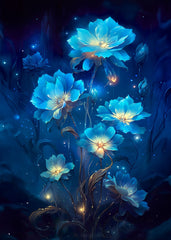 Blue Glowing Flower