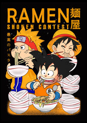 Ramen Shonen Contest with Goku, Monkey D Luffy and Naruto